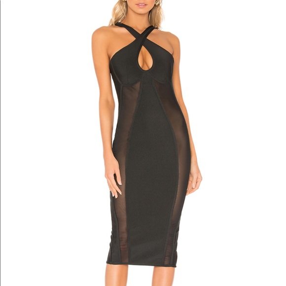 ✖️SOLD✖️ Superdown Keyhole Bodycon Dress in Black - Picture 1 of 8